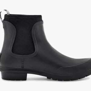Ugg Chevonne Black Waterproof Chelsea Women’s Rubber Sheepskin RainBoots Size 9M